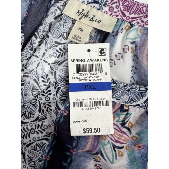 Style & Co. Women Top Petite PXL/PTG Blouse Long Sleeves Semi Sheer NWT - Picture 3 of 7